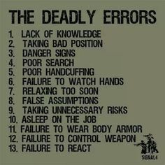 an old poster with instructions for the deady errors