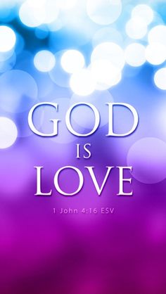 god is love poster with blurry background