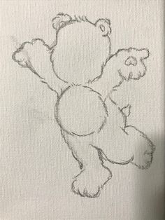 a drawing of a teddy bear on a piece of paper