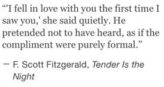 a quote from f scott fitzgerald about the first time he saw you