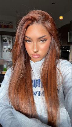 Red Hair For Warm Skin Tones, Dark Honey Hair Color, Amber Hair, 2023 Ideas, Peekaboo Hair