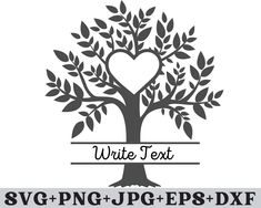 the logo for write text with a tree in the shape of a heart on it