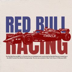 the red bull racing car is featured in this poster