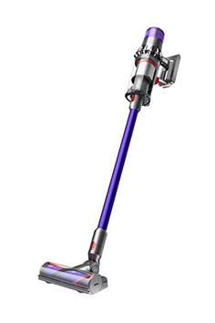 a purple and silver vacuum cleaner on a white background