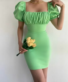 Short Green Fairy Dress, Green Fairy Dress Aesthetic Short, Short Fairy Dresses Green, Green Fairy Dress For Spring Dress-up, Green Y2k Style Summer Dress, Puff Sleeves Gown, Cheap Hoco Dresses, Burgundy Prom Dress Long, Cheap Wedding Dress Boho