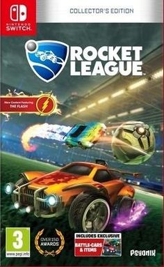 rocket league collector's edition on the nintendo gamecube, with an orange car and