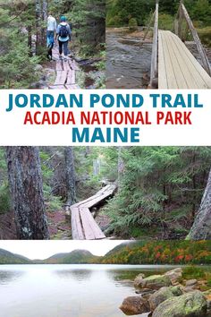 Jordan Pond Trail Acadia National Park Maine - hikers on the boardwalk at Jordan Pond Loop Portland Maine Travel, Maine Trip, Boston Trip, Pond House