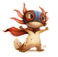 a cartoon character with red hair and big eyes