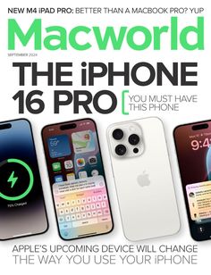 an advertisement for the new macworld phone is shown in three different colors and sizes