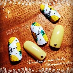 ＼最旬夏ネイル／パイナップルネイル�＆パイナップルフットネイル画像100選♡ | Jocee Nails 2018, Spring Nails, Summer Nails, Nail Art Designs, Design Art, Nail Designs, Nail Art, Yellow