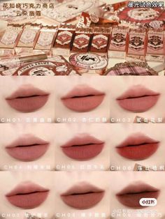 video of matte lip cream try on, formula is inspired by chocolate cream, no fine lines super creamy and smooth Makeup Chinese, Chinese Makeup, Douyin Makeup, Lip Swatches, Cute Makeup Looks, Chocolate Shop, Korean Cosmetics, Luxury Makeup