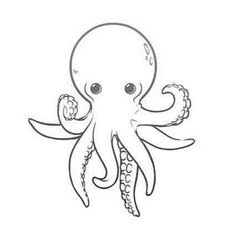 an octopus is drawn in black and white on a white background with the words, i love