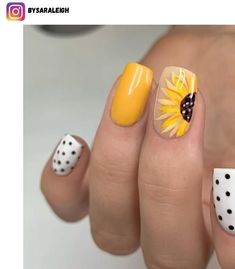 Fancy Nails Designs, Colorful Nails, Pretty Nail Art Designs, Yellow Nails, Gel Nail Designs