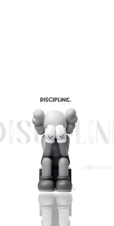 an elephant sitting on top of a white surface with the words dispplinine above it