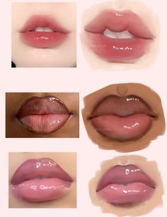 various images of lips with different shapes and colors, including the bottom one is pink