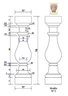 a drawing of a vase with measurements for the top and bottom, as well as the base