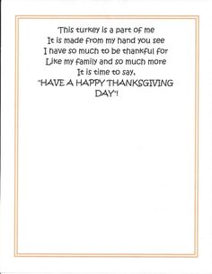 a thanksgiving card with the words, happy thanksgiving day written in black and orange on it