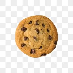 a chocolate chip cookie on a white background, with no image in the top right corner