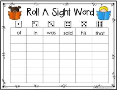 roll a sight word game with dices