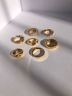 Gold ring, stackable rings, statement rings Ring Product Photography, Gold Rings Set, Unique Piercing, Fits Inspo, Statement Jewellery, Gold Ring Sets