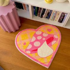 Pink Strawberry Floor Mat Rugs Aesthetic, Cute Carpet, Cartoon Room, Carpet Cartoon, Cute Milk, Luxurious Rugs, Pink Strawberry, Cashmere Fabric, Fluffy Rug