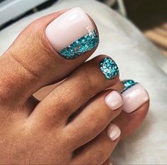 Toe Nails Summer, Shiny Nails Designs, Acrylic Toe Nails, Romantic Nails