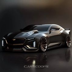 the new cadillac concept car is shown in this artist's rendering, it appears to be black and silver