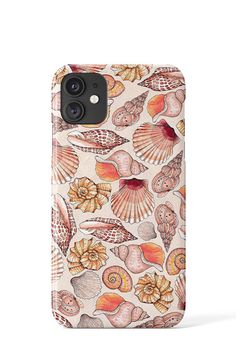 Seashells Watercolour by Penny Royal Phone Case (Beige) | Harper & Blake Beautiful Seashells, Latest Smartphones, Beautiful Phone Cases, Unique Phone Case, Silicone Rubber, Silicon Case, Iphone Se