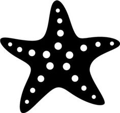 a black and white image of a starfish with polka dots on it's body