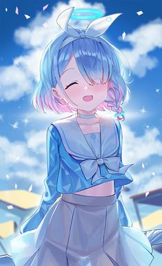 Chibi Anime Kawaii, Blue Anime, 5 Anime, Cute Anime Wallpaper, Girls Cartoon Art, Anime Angel, Cute Anime Pics, Anime Kawaii, الرسومات اللطيفة