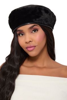 Solid, Faux Leather Detail, Faux Fur, Item Number 1165067442180 Beret Black, Rainbow Shop, Leather Detail, Black Faux Fur, Item Number, Women's Accessories, Faux Fur, Accessories Hats, Faux Leather