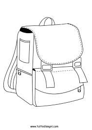 a black and white drawing of a backpack