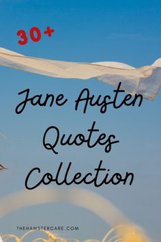 a woman with her hair blowing in the wind and text that reads jane austen quotes collection