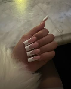 Long Pink French Tip Nails, Baddie Long Nails, White Bow Nails, Long Nails White, Square Long Nails, Long French Tip Nails, Bow Nails, Plain Nails