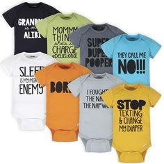 PRICES MAY VARY. 100% Cotton Imported Snap closure Fit type: Regular Fit 8-Pack Bodysuits item package weight: 1.0 pounds Funny Newborn Onesies, John Bradley, Classic Baby Clothes, Newborn Onesies, Gerber Baby, Funny Baby Onesies, Baby Cap, Baby Jacket, Baby Leggings