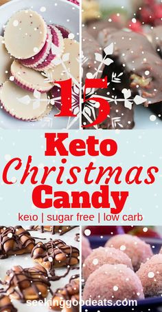 keto christmas candy collage with text overlay