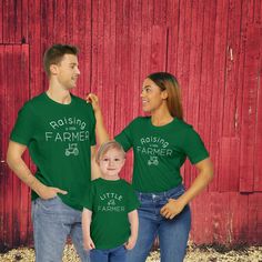 Little Farmer Shirt, Kids Farming Shirt, Farm T-shirt for Kids, Mama and Me Shirts, Family Farm Shirts 🚜  These shirts are custom designed by me and make great gifts for a farming family or a mini farmer.  These shirts are available in adult and toddler sizes too.  Keep farming! 🐄  Please feel free to message me with any questions you may have before ordering.  I'm happy to help! Kids will love this custom youth short sleeve tee. This lightweight side-seamed shirt maximizes comfort all day lon Casual Unisex T-shirt For Family, Funny Family Cotton T-shirt, Cute Crew Neck Top For Family Occasions, Funny Cotton T-shirt For Family, Short Sleeve Tops For Family Summer Events, Cute Crew Neck Top, Family Matching Crew Neck Cotton Tops, Funny Pre-shrunk Family T-shirt, Funny Pre-shrunk T-shirt For Family