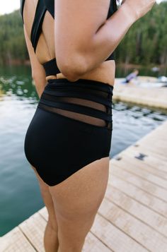 Mesh High Rise Bottoms - Swim  – KIAVAclothing Compression Nylon Bottoms With Contoured Waistband, Supportive Full Coverage Yoga Bottoms, Black Nylon Bottoms With Breathable Mesh, Athleisure Nylon Bottoms With Mesh Back, Compressive Mesh Bottoms For Yoga, Summer Compression Nylon Bottoms, Sports Mesh Bottoms With Mesh Back, Nylon Sports Brief Bottoms, Sports Nylon Brief Bottoms