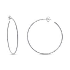 These fabulous open hoop earrings for her make a bold addition to any outfit. The 14K white gold earrings are approximately 40mm in diameter and secure with friction backs. Jewelry Advice, Open Hoop Earrings, White Gold Earrings, Accessories Jewelry Earrings, Earring Backs, Cultured Pearls, Designer Earrings, Bags Shoes, Ear Piercings