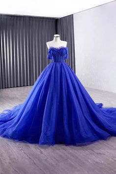 Blue Dresses For Wedding And Party Season, Blue Dress For Wedding Party Season, Blue Dress For Wedding And Party Season, Blue Tulle Dress For Party, Blue Tulle Party Dress, Royal Blue Prom Dress For Party Season, Royal Blue Dress For Prom And Party Season, Blue Gown For Wedding Party Season, Royal Blue Royal Style Dress For Party