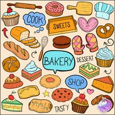 a poster with different types of bakery items