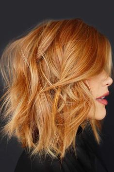 Red Copper Hair Color, Layered Haircuts For Women, Shades Of Red Hair, Choppy Haircuts, Choppy Bob Haircuts, Choppy Bob, Copper Hair Color, Strawberry Blonde Hair