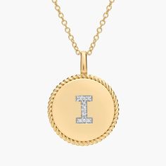 Wear your favorite initial with this pave diamond pendant. Choose your own initial or opt for the letter that represents your family or your special someone. Handcrafted in 14k gold, this necklace is also an on-trend gift. Letter I Necklace, I Necklace, I Initial, Pearl Jewelry Gift, Pearl Bracelet Gold, Platinum Rose Gold, Gold Rings Fashion, Initial Pendant Necklace, Gold Pearl Necklace