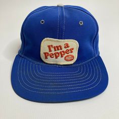 Vintage Blue Dr. Pepper, I’m A Pepper, MLB Snapback Hat Baseball Cap 6 5/8-7 1/4. Ships with USPS First Class Mail. 100% GENUINE – We're a USA SELLER Check out MY FEEDBACK! – FAST, FREE, PROFESSIONAL SHIPPING! PLEASE NOTE: The item you see is the EXACT item you are receiving. This item is used, therefore the pictures show the best description of the condition of the item. If you have any questions about any of the images, PLEASE feel free to email us. Please see pictures for an accurate descript Vintage Blue Adjustable Trucker Hat, Vintage Blue Snapback Baseball Cap, Vintage Blue Adjustable Baseball Cap, Vintage Adjustable Blue Baseball Cap, Vintage Blue Hat With Flat Brim, Vintage Blue Flat Brim Hat, Vintage Blue Baseball Cap With Curved Brim, Vintage Blue Snapback Hat With Flat Bill, Blue Vintage Baseball Cap With Curved Brim