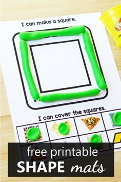 a printable shape mats with the words i can make a square on it and an image