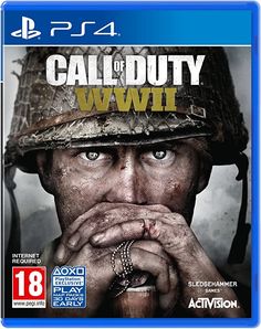 call of duty ww1 on the cover of a playstation 4 game, with an image of a soldier holding his hands to his mouth