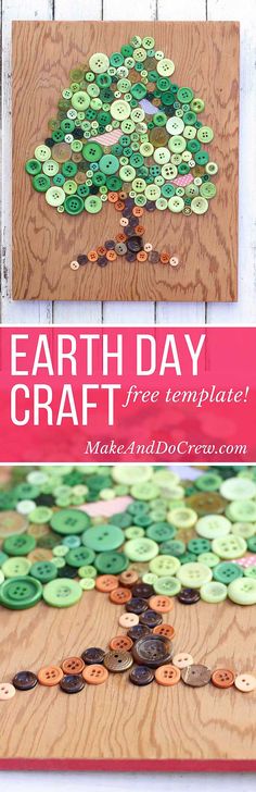 an earth day craft with buttons on it