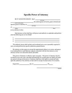 a sample power of attorney form is shown