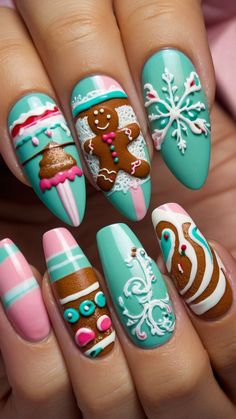 Explore stunning gingerbread nail designs for Christmas Get creative with intricate cat eye and French tip art Discover easy almond and 3D nail art techniques From festive Christmas to disgustingly fun designs these mesmerizing nail art inspirations are perfect for the holidays Unleash your artistic side with our curated collection Nail Ideas For Christmas, Nail Designs For Christmas, Nail Art Techniques, Ideas For Christmas, 3d Nail, 3d Nail Art