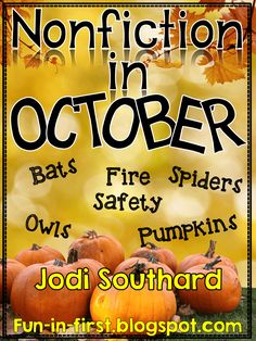 a poster with pumpkins on it and the words, nonfuction in october